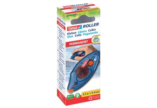 Immagine di Colle roller tesa adesivo permanente monouso ecoLogo® 8,4 mm x 8,5 m trasparente - 59090-00005-03