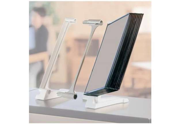 Immagine di Modulo di estensione per leggìo Q-Connect Quickfind grigio chiaro + 10 pannelli A4 - KF06006