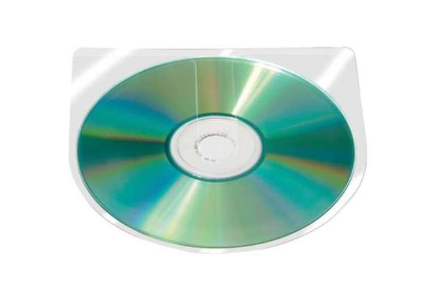 Immagine di Custodia autoadesiva per CD/DVD Q-Connect 12,6x12,6 cm trasparente Conf. 100 pezzi - KF27031