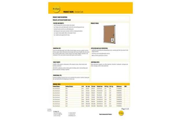 Immagine di Bacheca in sughero Bi-Office Enclore con cornice in alluminio 6xA4 VT620101150