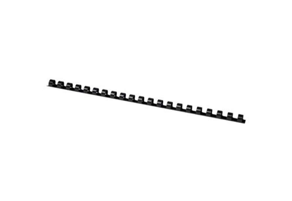 Immagine di Dorsi a spirale in PVC per rilegatura Q-Connect A4 - 21 anelli 10 mm - fino a 55 ff nero - conf. 100