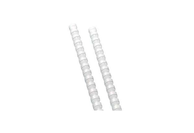 Immagine di Dorsi a spirale in PVC per rilegatura Q-Connect A4 - 21 anelli 12 mm - fino a 80 ff bianco - conf. 1