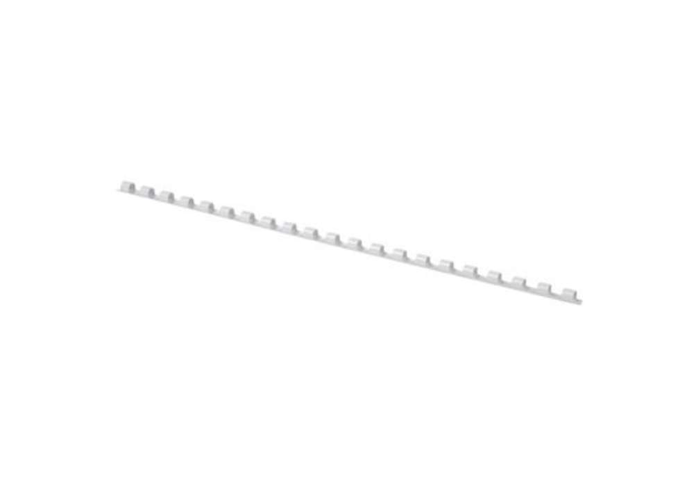 Immagine di Dorsi a spirale in PVC per rilegatura Q-Connect A4 - 21 anelli 6 mm - fino a 25 ff bianco - conf. 10