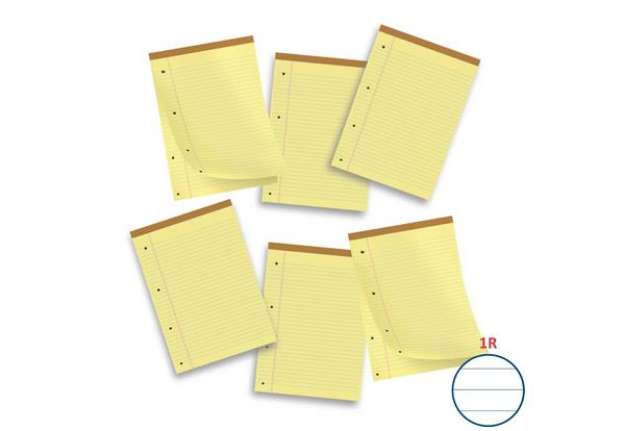 Immagine di Blocco punto metallico 50 fogli Pigna Legal A4 giallo confezione da 10 pezzi - 0514394RM