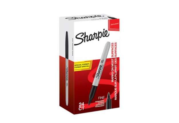 Immagine di Marcatori permanente Sharpie Fine F punta conica 1 mm nero special pack 24 pezzi - 2077128