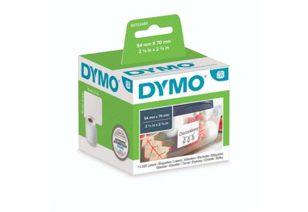 Immagine di Rotolo da 320 etichette Dymo LabelWriter Disch./Badge 54x70 mm bianco S0722440