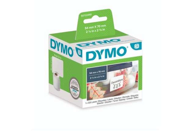 Immagine di Rotolo da 320 etichette Dymo LabelWriter Disch./Badge 54x70 mm bianco S0722440