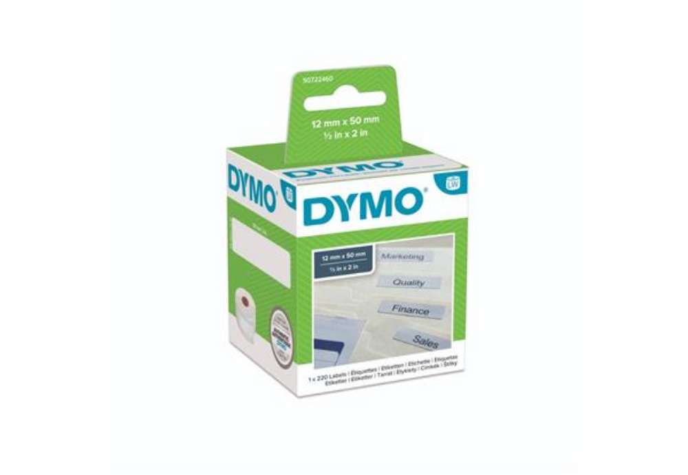 Immagine di Rotolo da 220 etichette Dymo LabelWriter Cartelle sospese 50x12 mm bianco S0722460
