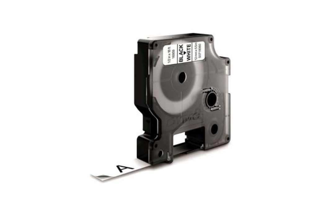 Immagine di Nastro per etichettatrici Dymo D1 Poliestere extra strong 12 mm x 5,5 m nero/bianco - S0718060