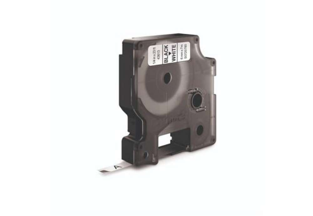 Immagine di Nastro per etichettatrici Dymo D1 6 mm x 7 m nero/bianco S0720780