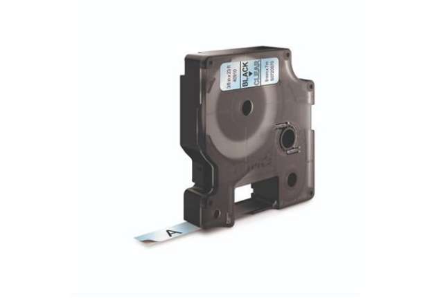 Immagine di Nastro per etichettatrici Dymo D1 9 mm x 7 m nero/trasparente S0720670