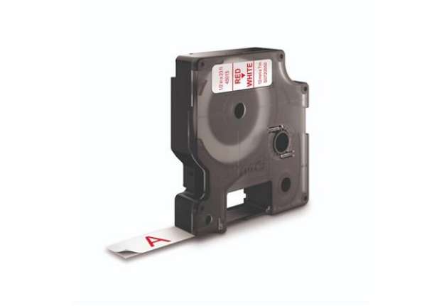 Immagine di Nastro per etichettatrici Dymo D1 12 mm x 7 m rosso/bianco S0720550