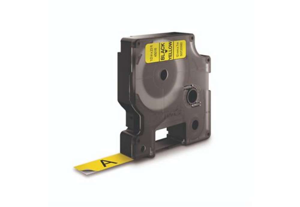 Immagine di Nastro per etichettatrici Dymo D1 12 mm x 7 m nero/giallo S0720580