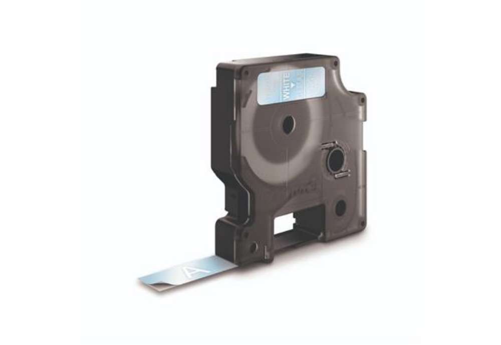 Immagine di Nastro per etichettatrici Dymo D1 12 mm x 7 m bianco/trasparente S0720600