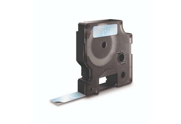 Immagine di Nastro per etichettatrici Dymo D1 12 mm x 7 m bianco/trasparente S0720600