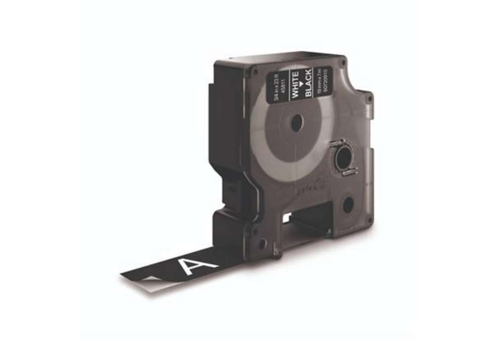 Immagine di Nastro per etichettatrici Dymo D1 19 mm x 7 m bianco/nero S0720910