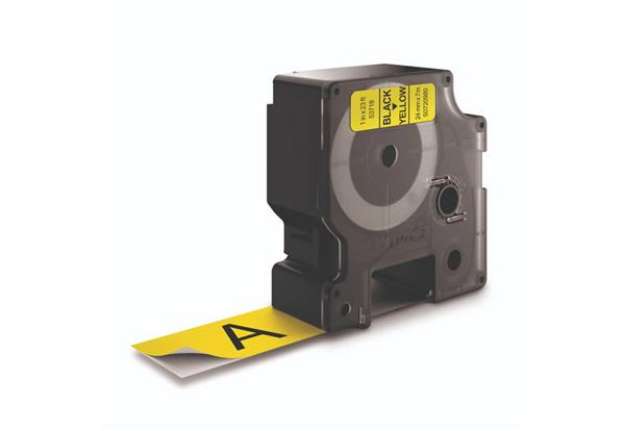 Immagine di Nastro per etichettatrici Dymo D1 24 mm x 7 m nero/giallo S0720980
