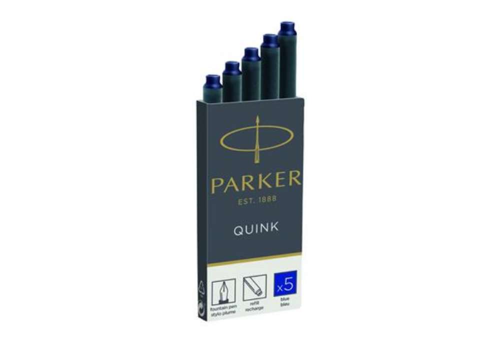 Immagine di Cartucce inchiostro per stilografica Parker Quink blu confezione da 5 - 1950384