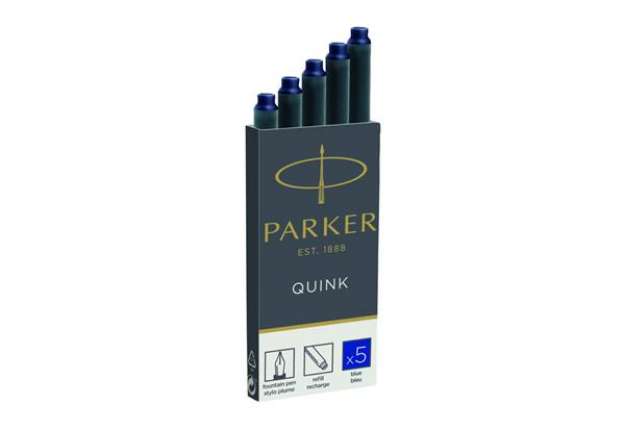 Immagine di Cartucce inchiostro per stilografica Parker Quink blu confezione da 5 - 1950384