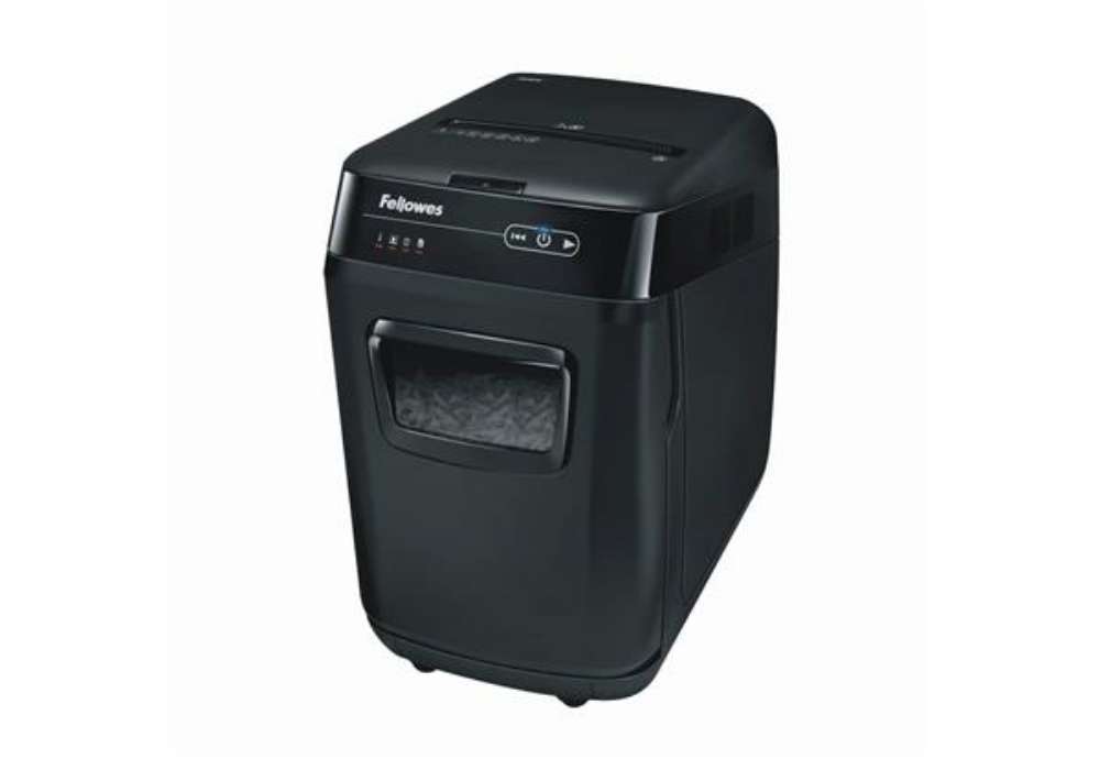 Immagine di Distruggidocumenti uso moderato FELLOWES AutoMax™ 200C - P-4 - 32 L - taglio a frammenti 4x38 mm - n