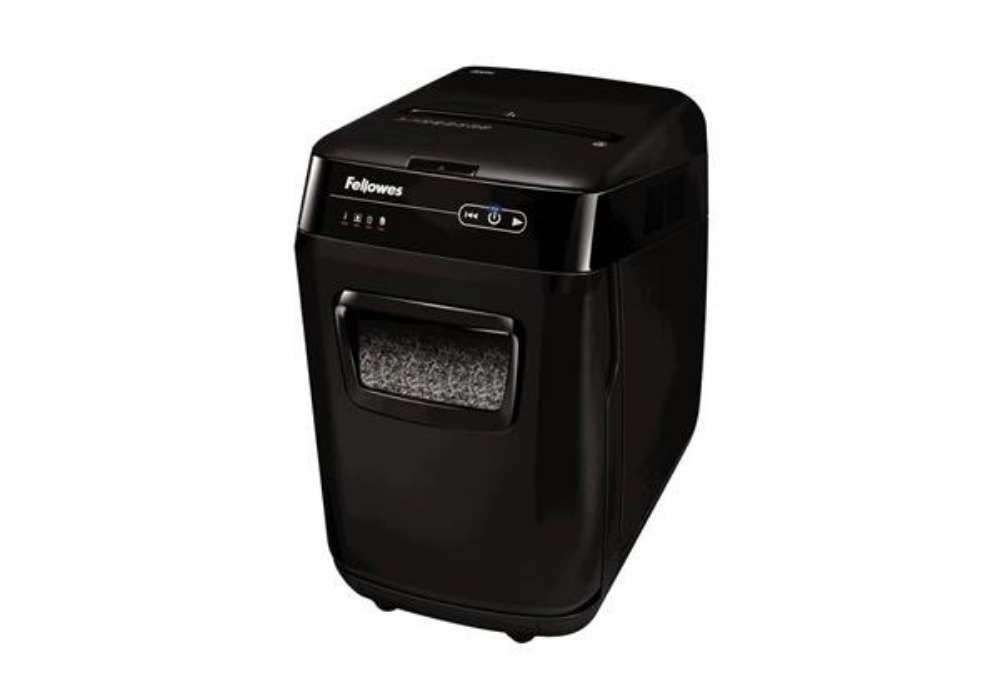 Immagine di Distruggidocumenti uso moderato FELLOWES AutoMax™ 200M - P-5 - 32 L - taglio a microframmenti 2x14 m