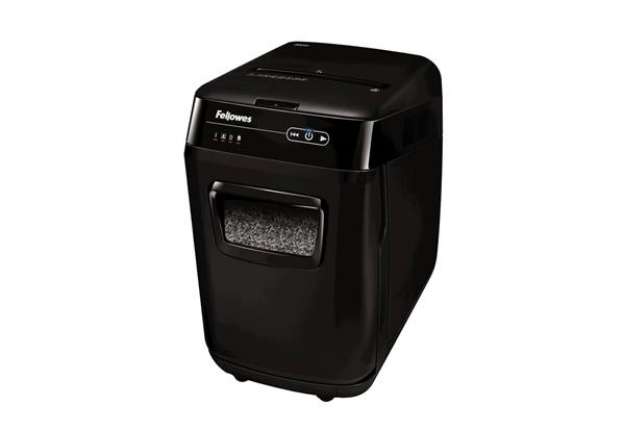 Immagine di Distruggidocumenti uso moderato FELLOWES AutoMax™ 200M - P-5 - 32 L - taglio a microframmenti 2x14 m