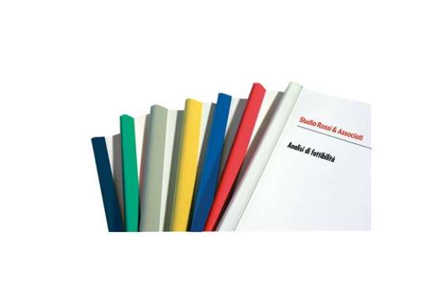 Immagine di Dorsi plastici Leonardi per rilegatura senza macchine 29,7 cm diam.11 mm blu in conf. da 30 - D111BL