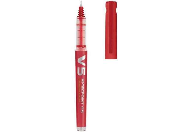 Immagine di Penna roller ricaricabile a inchiostro liquido Pilot HI-TECPOINT V5 Begreen 0,5 mm rosso - 040327
