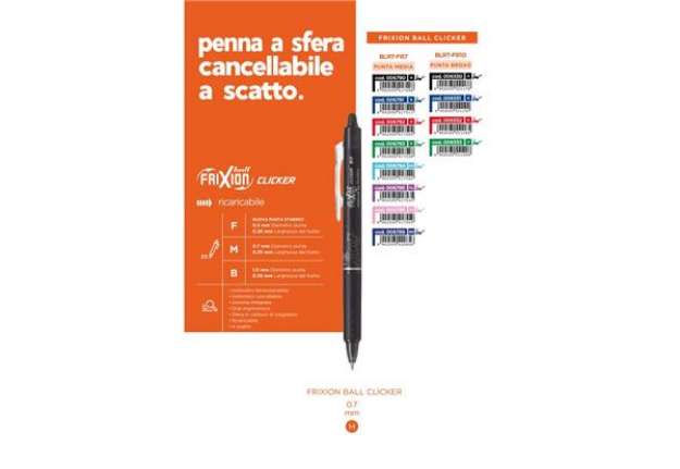 Immagine di Penna a sfera cancellabile Pilot Frixion Ball Clicker 0,7 mm nero 006790
