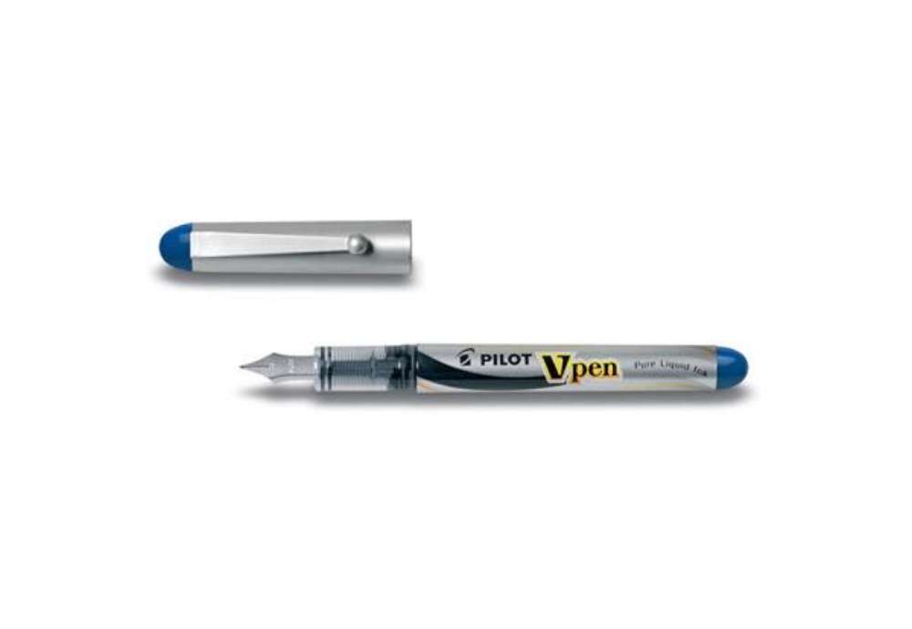 Immagine di Penna stilografica usa e getta Pilot V-Pen Silver M blu tratto 0,5 mm 007571