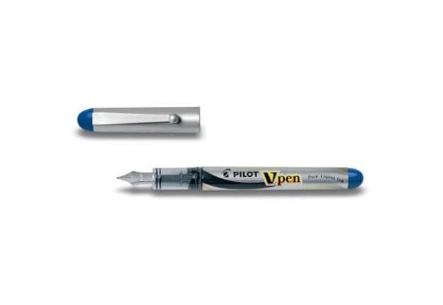 Immagine di Penna stilografica usa e getta Pilot V-Pen Silver M blu tratto 0,5 mm 007571