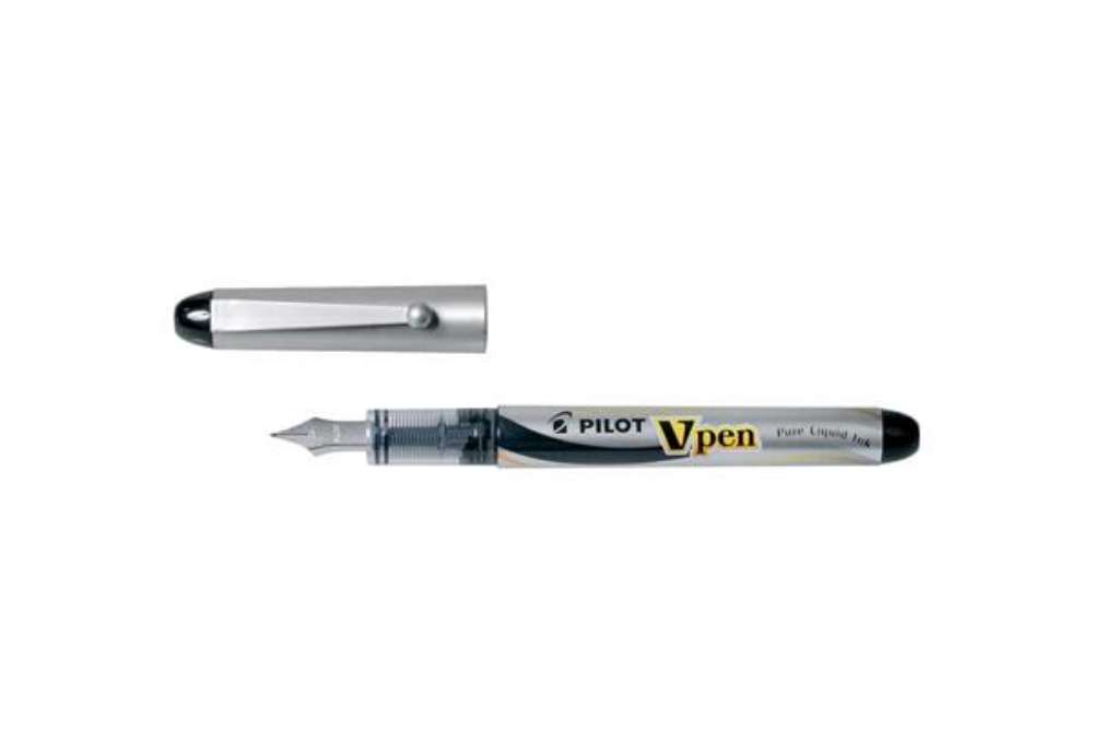 Immagine di Penna stilografica usa e getta Pilot V-Pen Silver M nero tratto 0,5 mm 007570
