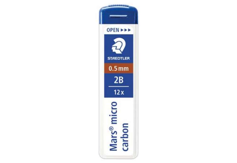 Immagine di Astuccio 12 mine sottili 2B Staedtler Mars Micro Carbon 250 0,5 mm - 250 05-2B