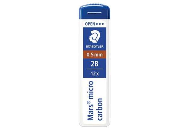 Immagine di Astuccio 12 mine sottili 2B Staedtler Mars Micro Carbon 250 0,5 mm - 250 05-2B