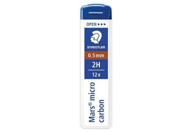 Immagine di Astuccio 12 mine sottili 2H Staedtler Mars Micro Carbon 250 0,5 mm - 250 05-2H