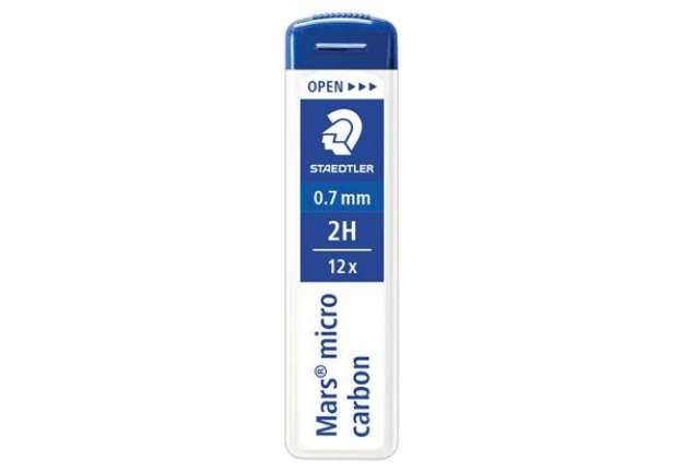 Immagine di Astuccio 12 mine sottili 2H Staedtler Mars Micro Carbon 250 0,7 mm - 250 07-2H