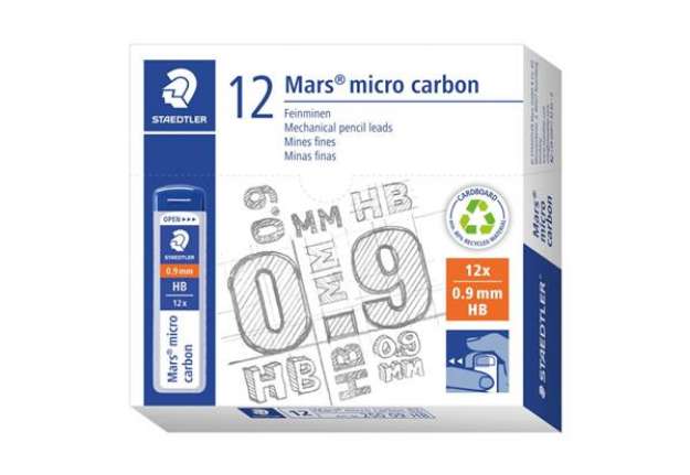 Immagine di Astuccio 12 mine sottili B Staedtler Mars Micro Carbon 250 0,9 mm - 250 09-B