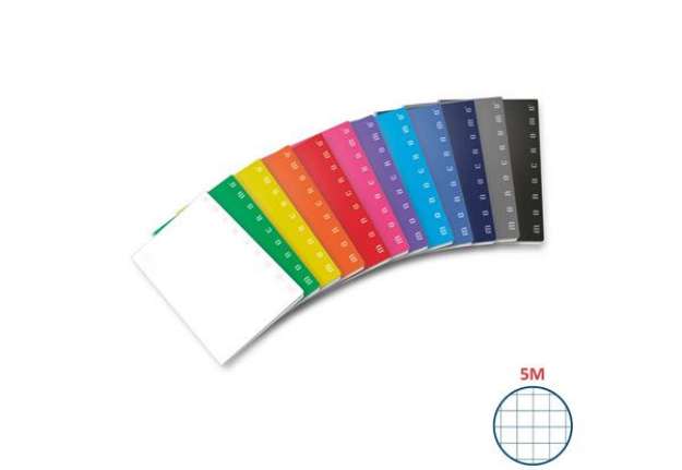 Immagine di Quaderno 42 fogli PIGNA Monocromo A4 a quadretti 5M assortiti 02298875M