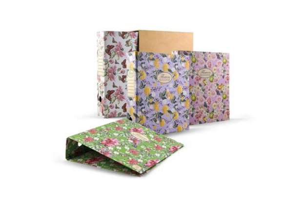 Immagine di Registratore a 2 anelli con custodia PIGNA Nature Flowers con dorso da 8 cm 28,5x35 cm assortiti - 0