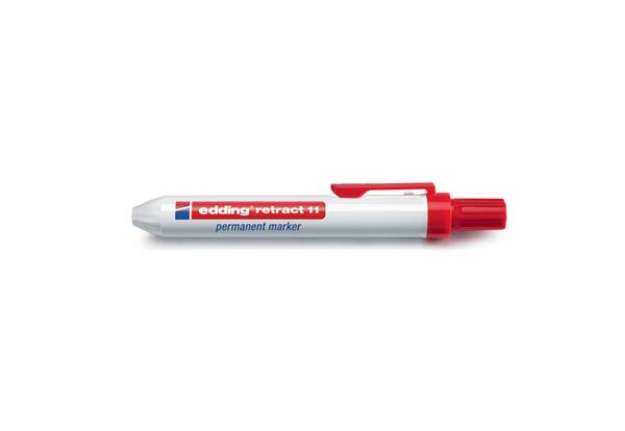 Immagine di Marcatore permanente edding Retract 11 punta conica 1,5-3 mm rosso E-11 002