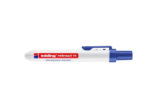 Immagine di Marcatore permanente edding Retract 11 punta conica 1,5-3 mm blu E-11 003