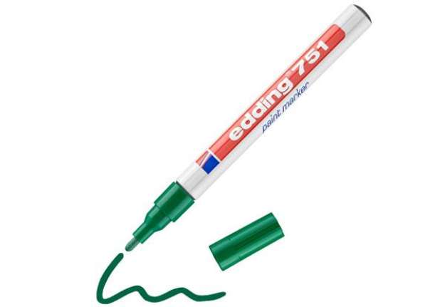 Immagine di Marcatore a vernice edding 751 punta conica 1-2 mm verde E-751 004