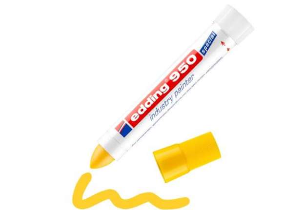 Immagine di Marcatore a cera edding 950 punta conica 10 mm giallo E-950 005