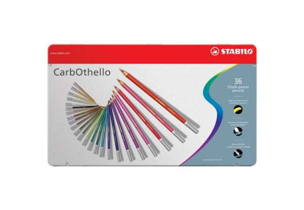 Immagine di Matite colorate Stabilo CarbOthello tratto 4,4 mm assortiti scatola di metallo da 36 - 1436-6