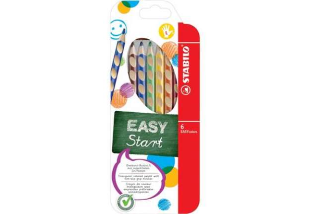 Immagine di Matite colorate Stabilo EASYcolors per mancini assortiti astuccio da 6 - 331/6