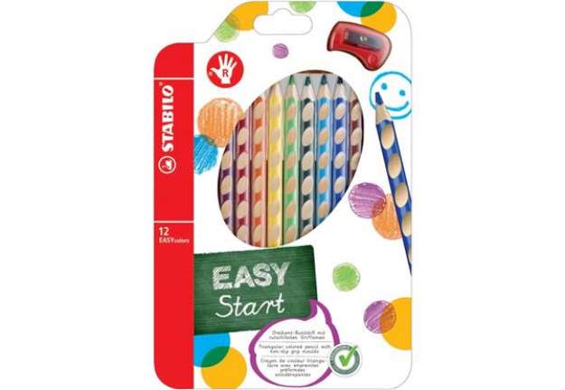 Immagine di Matite colorate Stabilo EASYcolors per destrorsi assortiti astuccio da 12 - 332/12