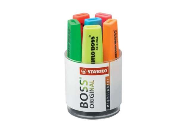 Immagine di Evidenziatori Stabilo Boss Original 2-5 mm assortiti Cilindro in plastica con 6 pezzi - 7006