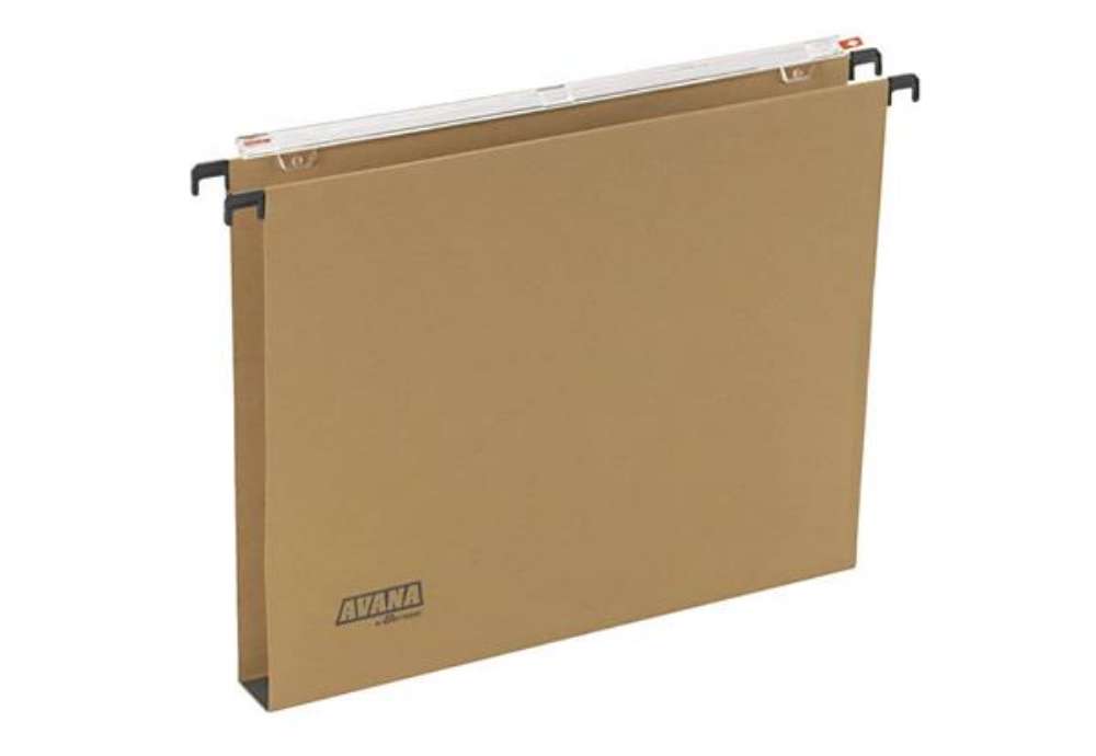 Immagine di Cartelle sospese orizzontali per cassetti AVANA 39 cm fondo U 3 cm avana Conf. 50 pezzi - 060/390 Be