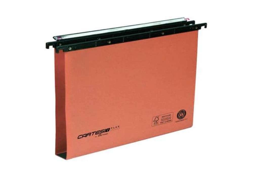 Immagine di Cartelle sospese orizzontali per cassetti CARTESIO PLUS 39 cm fondo U3 arancio Cf. 25 pz - 300/395 L