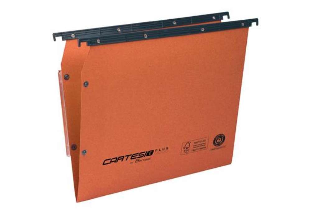 Immagine di Cartelle sospese laterali per armadi CARTESIO PLUS 33 cm fondo a V arancio Cf. 25 pezzi - 314 M Link